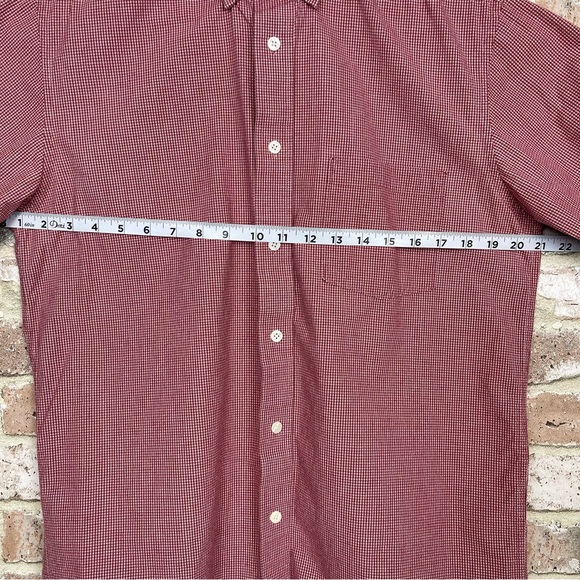 Duck Head Short Sleeve Button Down Shirt Red White Front Pocket Men’s Size Small - Picture 5 of 12